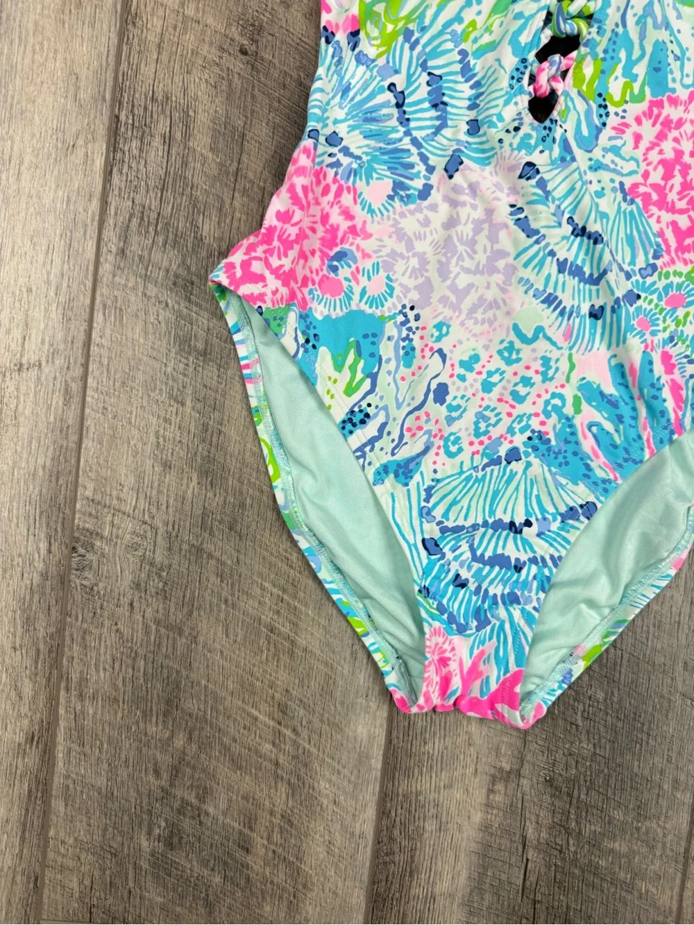Lilly‎ Pulitzer Teal Lattice One Piece Swimsuit